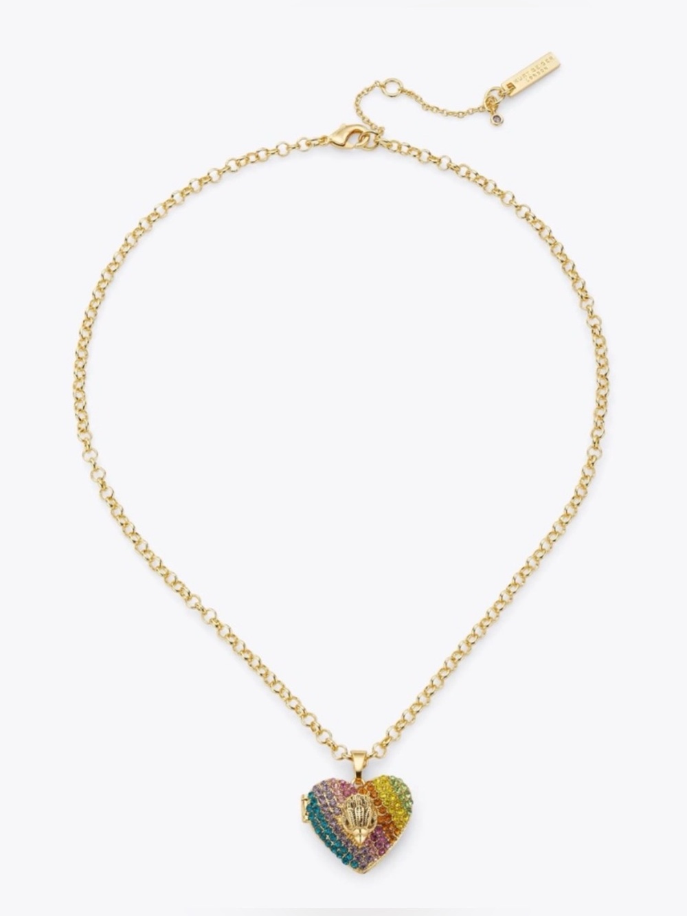 Kurt Geiger Crystal Rainbow Heart Pendant Necklace